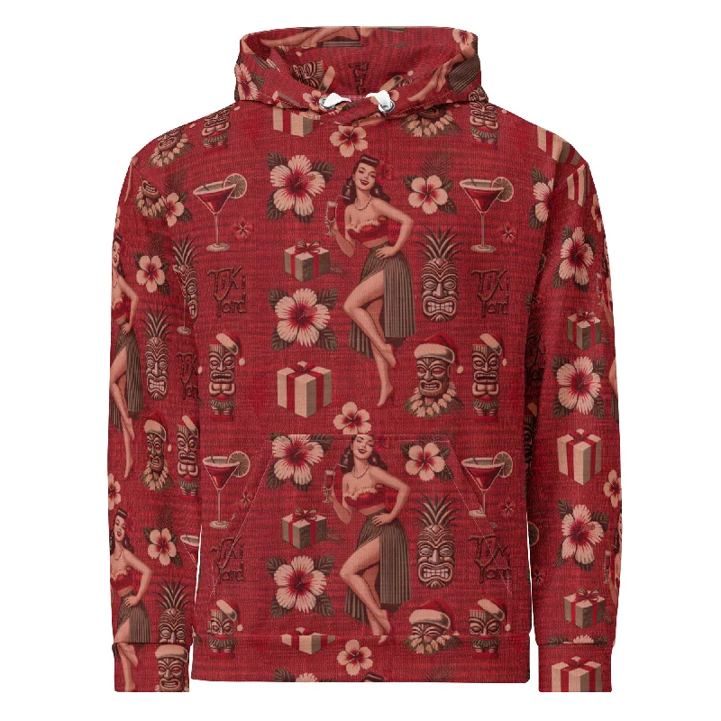 Mele Kalikimaka Luau - Hawaiian Hoodie Hoodie with Elastic Cuffs Stretchable Comfortable Mele Kalikimaka Luau - Hawaiian Hoodie Hoodie with Elastic Cuffs Stretchable Comfortable