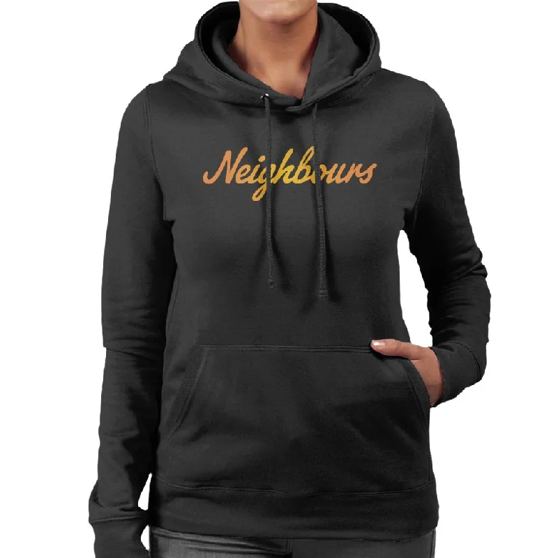 Neighbours Classic Golden Logo Women's Hooded Sweatshirt Hoodie with Back Slit Movement Comfort Neighbours Classic Golden Logo Women's Hooded Sweatshirt Hoodie with Back Slit Movement Comfort
