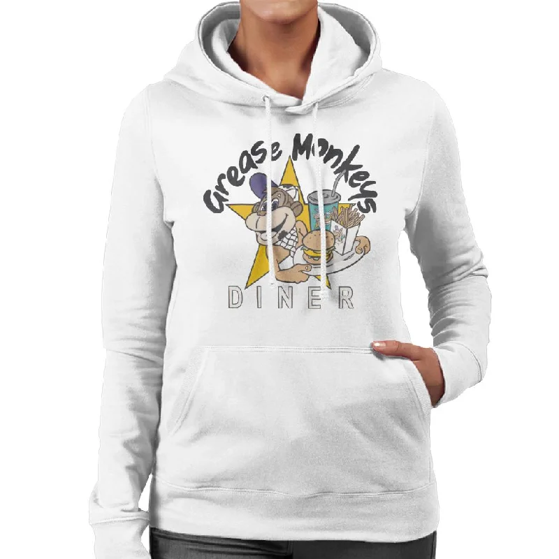 Neighbours Grease Monkeys Diner Women's Hooded Sweatshirt Hoodie with Cropped Fit Short Trendy Neighbours Grease Monkeys Diner Women's Hooded Sweatshirt Hoodie with Cropped Fit Short Trendy