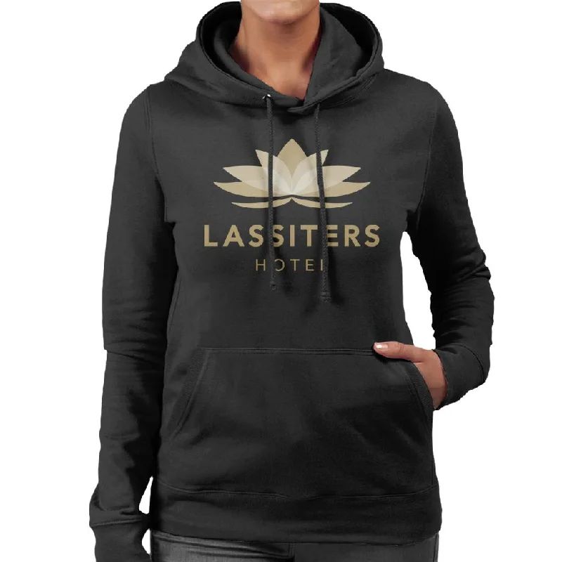 Neighbours Lassiters Hotel Logo Women's Hooded Sweatshirt Hoodie with Metallic Shiny Futuristic Neighbours Lassiters Hotel Logo Women's Hooded Sweatshirt Hoodie with Metallic Shiny Futuristic