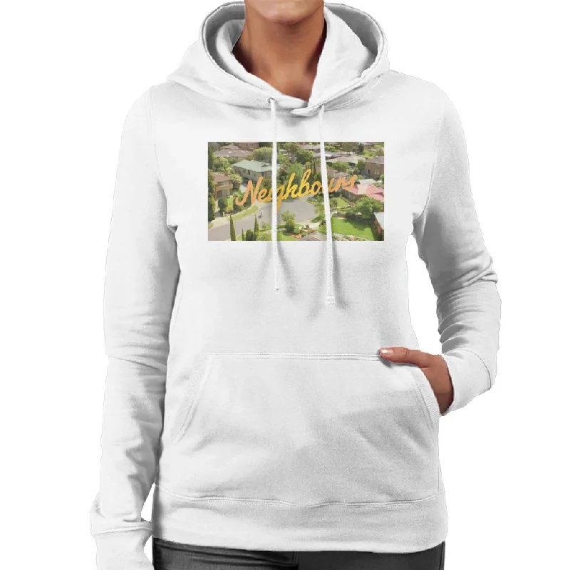 Neighbours Ramsay St Aerial Opening Women's Hooded Sweatshirt Hoodie with Oversized Fit Loose Comfortable Neighbours Ramsay St Aerial Opening Women's Hooded Sweatshirt Hoodie with Oversized Fit Loose Comfortable
