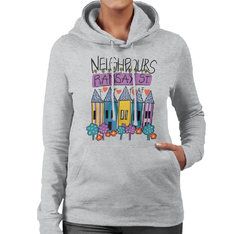 Neighbours Retro Ramsay St Women's Hooded Sweatshirt Hoodie with Patch Decorative Personalized Neighbours Retro Ramsay St Women's Hooded Sweatshirt Hoodie with Patch Decorative Personalized