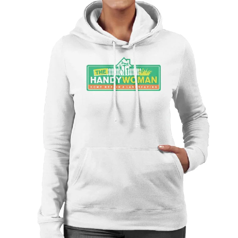 Neighbours The Handy Woman Women's Hooded Sweatshirt Hoodie with Mock Neck Collared Structured Neighbours The Handy Woman Women's Hooded Sweatshirt Hoodie with Mock Neck Collared Structured