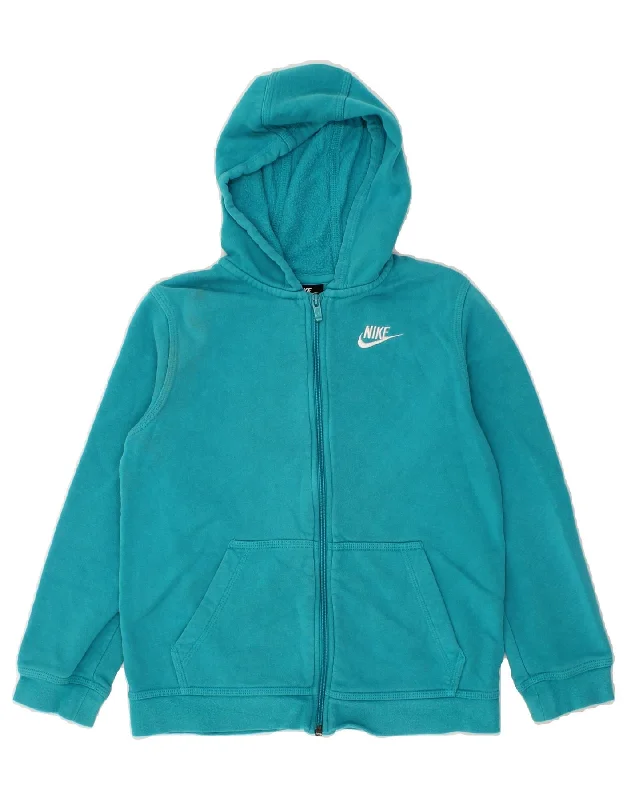 NIKE Boys Standard Fit Zip Hoodie Sweater 10-11 Years Medium Blue Cotton Hoodie with Pastel Soft Subtle NIKE Boys Standard Fit Zip Hoodie Sweater 10-11 Years Medium Blue Cotton Hoodie with Pastel Soft Subtle