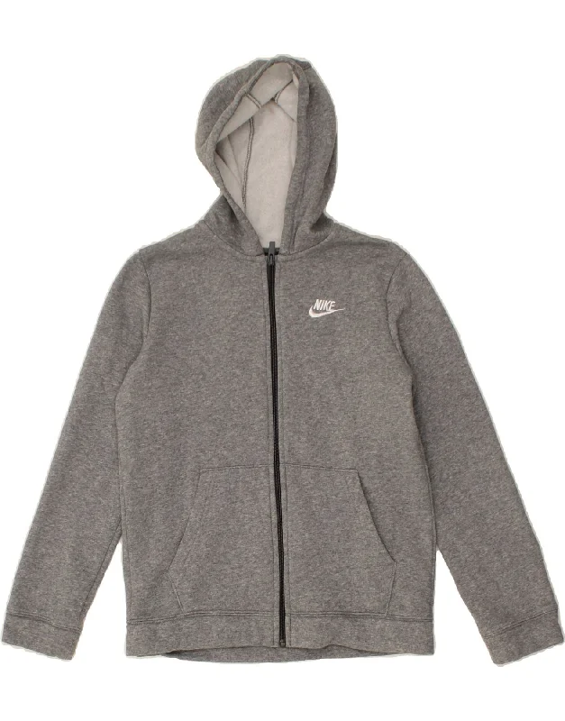 NIKE Boys Standard Fit Zip Hoodie Sweater 12-13 Years Large Grey Cotton Hoodie with Slim Fit Tailored Modern NIKE Boys Standard Fit Zip Hoodie Sweater 12-13 Years Large Grey Cotton Hoodie with Slim Fit Tailored Modern