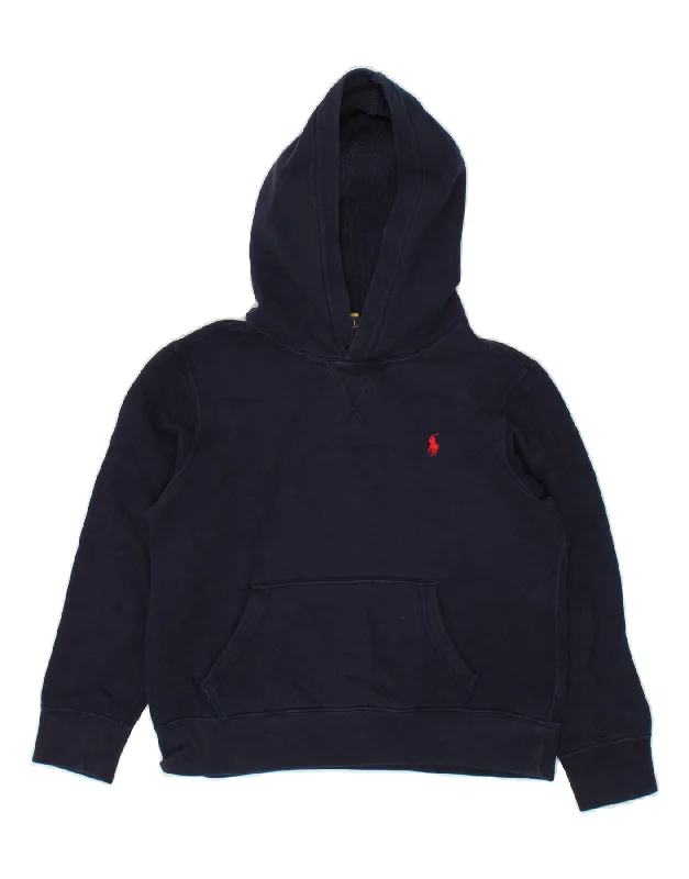 POLO RALPH LAUREN Boys Hoodie Jumper 10-11 Years Medium Navy Blue Cotton Hoodie with Longline Fit Extended Stylish POLO RALPH LAUREN Boys Hoodie Jumper 10-11 Years Medium Navy Blue Cotton Hoodie with Longline Fit Extended Stylish