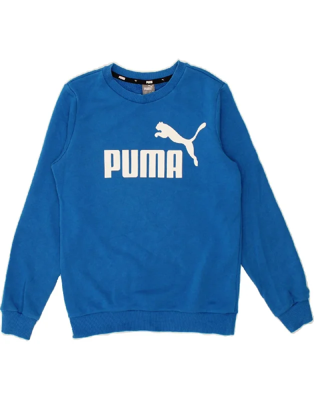 PUMA Boys Graphic Hoodie Jumper 11-12 Years Blue Cotton Hoodie with Crew Neck Simple Timeless PUMA Boys Graphic Hoodie Jumper 11-12 Years Blue Cotton Hoodie with Crew Neck Simple Timeless