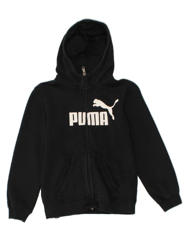 PUMA Boys Graphic Zip Hoodie Sweater 11-12 Years Large Black Cotton Hoodie with Drop Shoulder Relaxed Streetwear PUMA Boys Graphic Zip Hoodie Sweater 11-12 Years Large Black Cotton Hoodie with Drop Shoulder Relaxed Streetwear