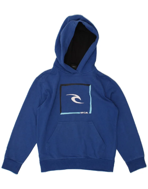 RIP CURL Boys Graphic Hoodie Jumper 9-10 Years Blue Polyester Hoodie with Raglan Sleeves Sporty Comfortable RIP CURL Boys Graphic Hoodie Jumper 9-10 Years Blue Polyester Hoodie with Raglan Sleeves Sporty Comfortable