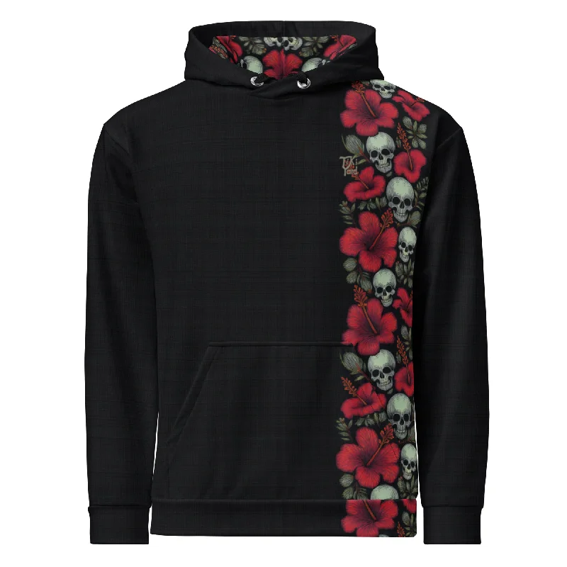 Skull Island - Hawaiian Hoodie Hoodie with Monochrome Minimalist Simple