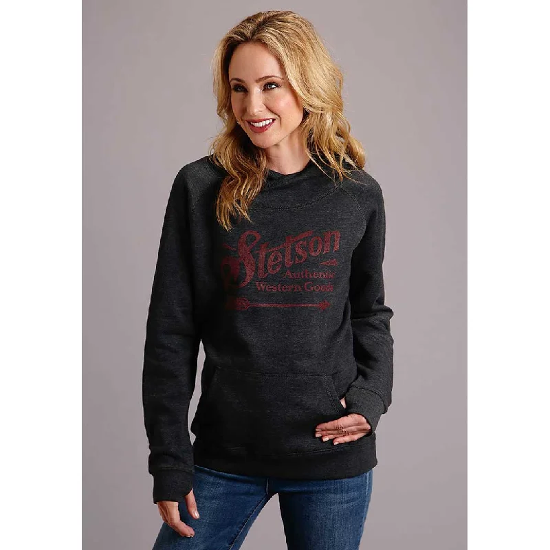 Stetson Women's Screen Print Fleece Hoodie Hoodie with Stripes Bold Sporty