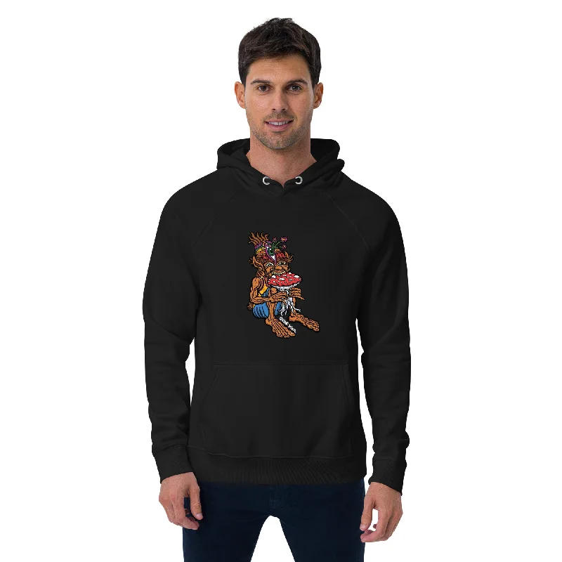 "The Muncher of Mushroomland" Unisex eco raglan hoodie