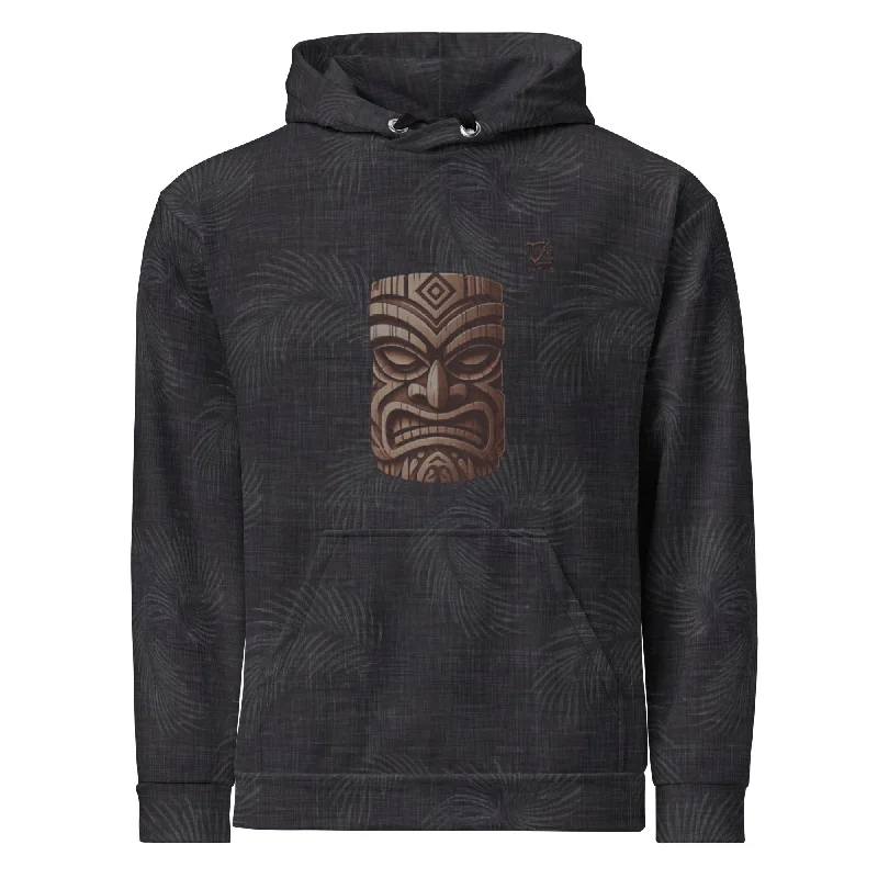 Tiki Mask - Hawaiian Hoodie Hoodie with Tie-Dye Psychedelic Retro