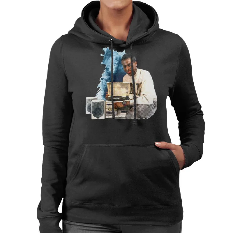 TV Times Andi Peters With A HiFi 1988 Women's Hooded Sweatshirt Hoodie with Patch Decorative Personalized TV Times Andi Peters With A HiFi 1988 Women's Hooded Sweatshirt Hoodie with Patch Decorative Personalized