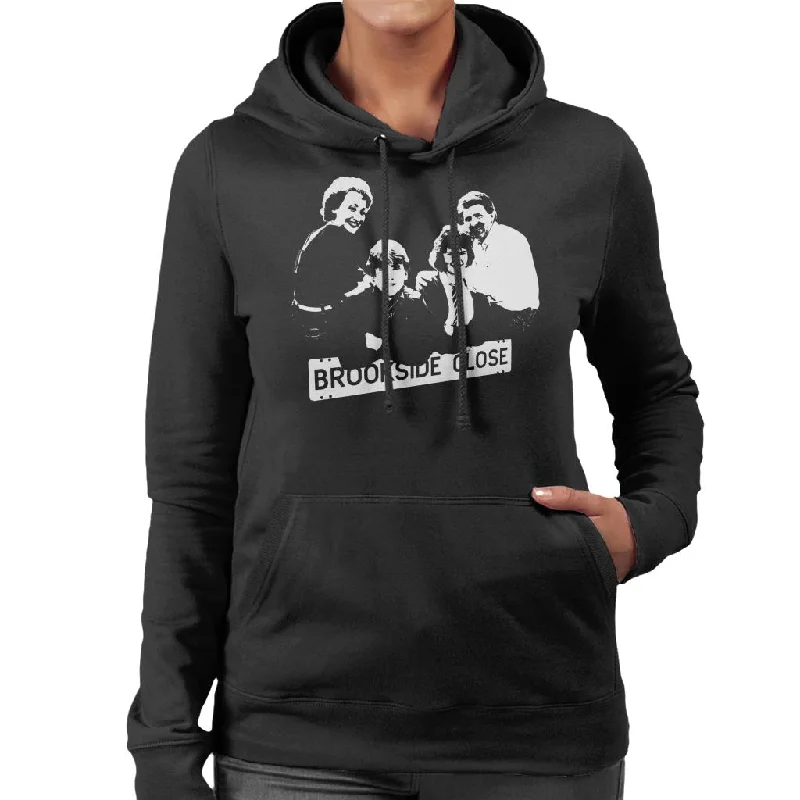 TV Times Brookside Cast 1985 Women's Hooded Sweatshirt Hoodie with Hem Ribbing Snug Secure TV Times Brookside Cast 1985 Women's Hooded Sweatshirt Hoodie with Hem Ribbing Snug Secure
