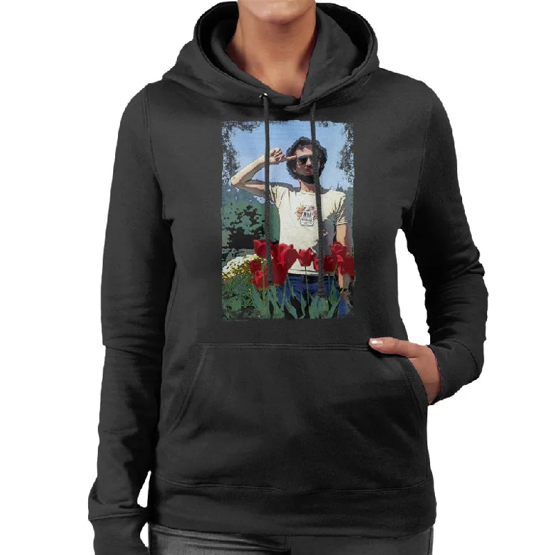 TV Times Comedian Kenny Everett Saluting In A Flowerbed Women's Hooded Sweatshirt Hoodie with Earth Tones Natural Calm TV Times Comedian Kenny Everett Saluting In A Flowerbed Women's Hooded Sweatshirt Hoodie with Earth Tones Natural Calm