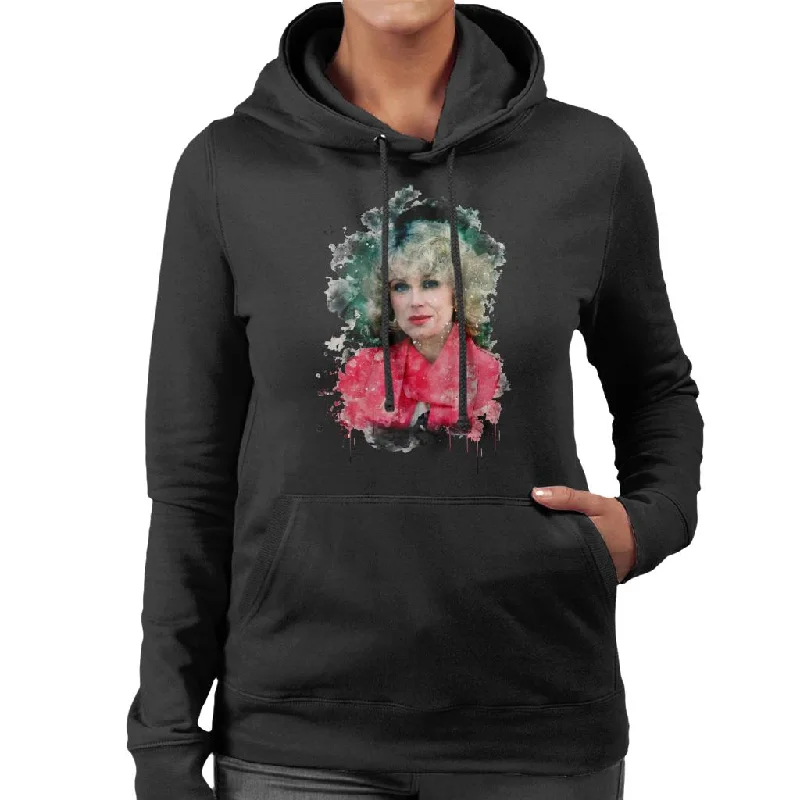 TV Times Joanna Lumley Paint Splatter Women's Hooded Sweatshirt Hoodie with Oversized Fit Loose Comfortable TV Times Joanna Lumley Paint Splatter Women's Hooded Sweatshirt Hoodie with Oversized Fit Loose Comfortable