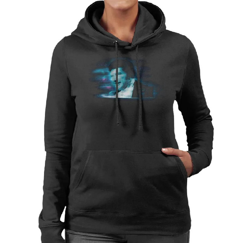 TV Times Pianist Liberace Blue Static Women's Hooded Sweatshirt