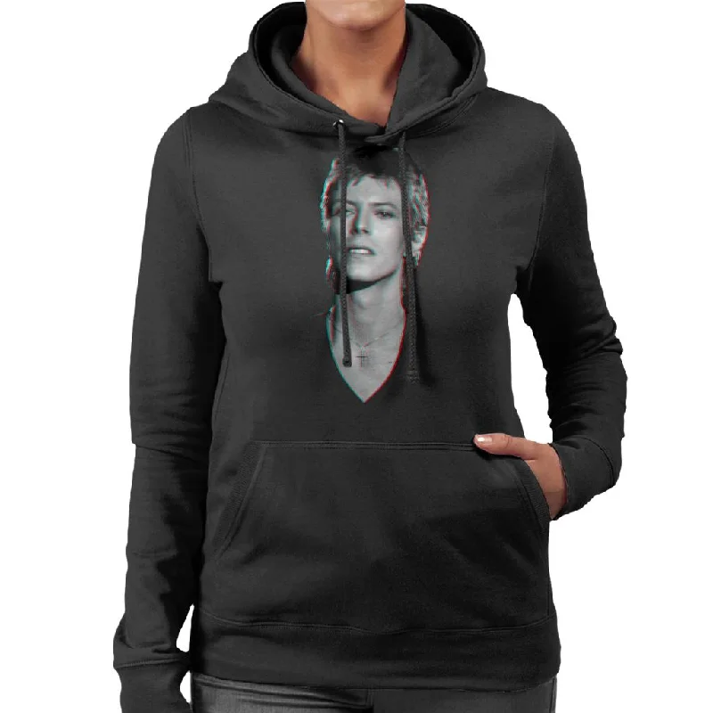 TV Times Pop Star David Bowie Portrait 1977 Women's Hooded Sweatshirt