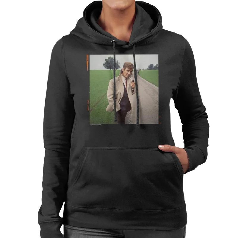 TV Times Roger Moore Park Stroll 1968 Women's Hooded Sweatshirt Hoodie with Logo Branding Identity TV Times Roger Moore Park Stroll 1968 Women's Hooded Sweatshirt Hoodie with Logo Branding Identity