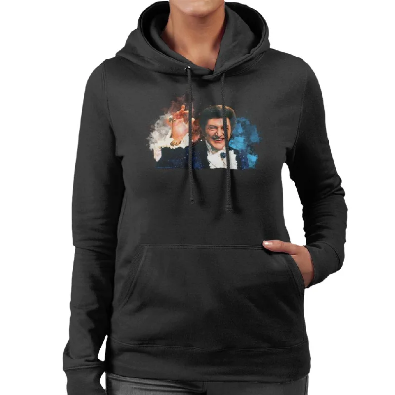 TV Times Singer Liberace Paint Splatter Women's Hooded Sweatshirt