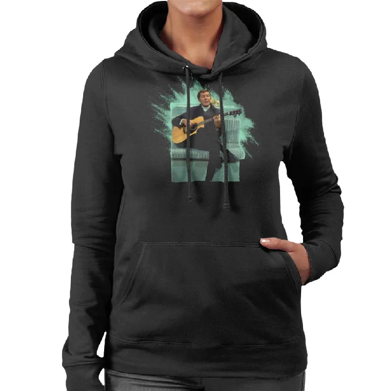 TV Times Val Doonican Entertainer 1971 Women's Hooded Sweatshirt Hoodie with Ribbed Hem Stretchable Secure TV Times Val Doonican Entertainer 1971 Women's Hooded Sweatshirt Hoodie with Ribbed Hem Stretchable Secure