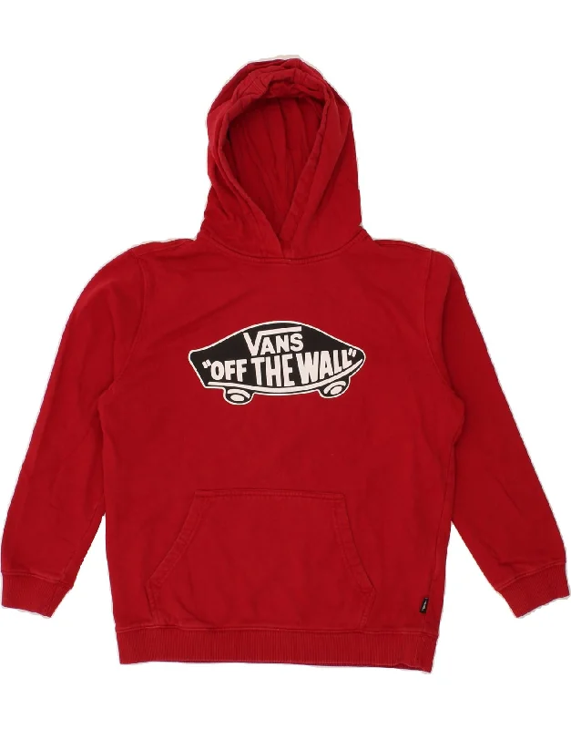 VANS Womens Graphic Hoodie Jumper UK 18 XL Red Cotton Hoodie with Print Artistic Unique VANS Womens Graphic Hoodie Jumper UK 18 XL Red Cotton Hoodie with Print Artistic Unique