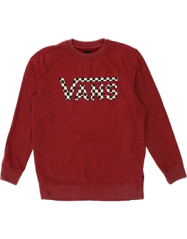 VANS Womens Graphic Sweatshirt Jumper UK 14 Large Red Cotton Hoodie with Elastic Waist Stretchable Comfortable VANS Womens Graphic Sweatshirt Jumper UK 14 Large Red Cotton Hoodie with Elastic Waist Stretchable Comfortable