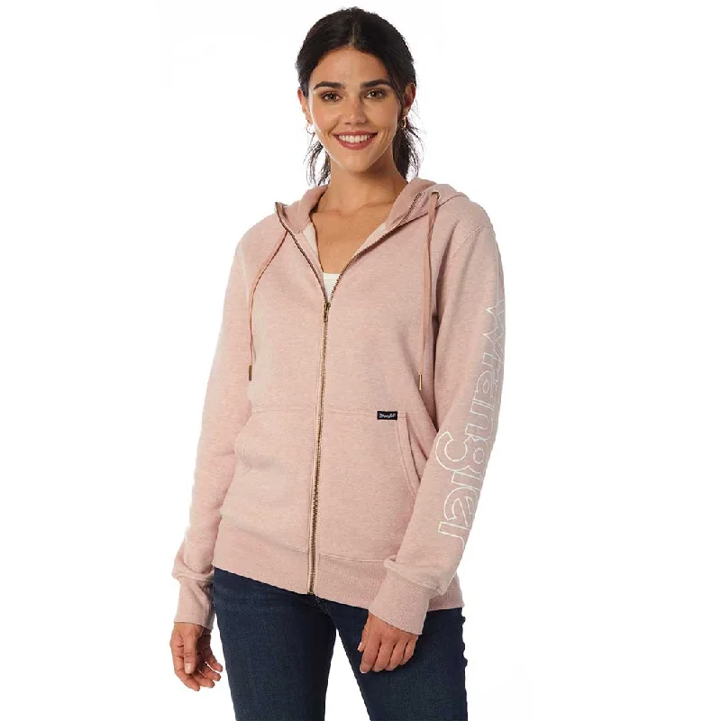 Wrangler Women's Retro Zip Front Logo Hoodie Hoodie with Emblem Brand Identity
