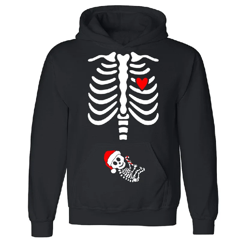 Zexpa Apparelâ„¢ X-Ray Baby Santa Unisex Hoodie Funny Halloween Christmas Print Hooded Sweatshirt