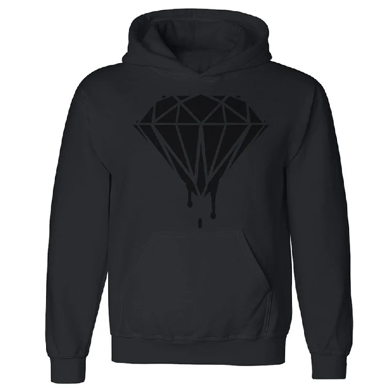 Zexpa Apparelâ„¢ Black Diamond Dripping Melting Bleeding Unisex Hoodie Dope Hooded Sweatshirt