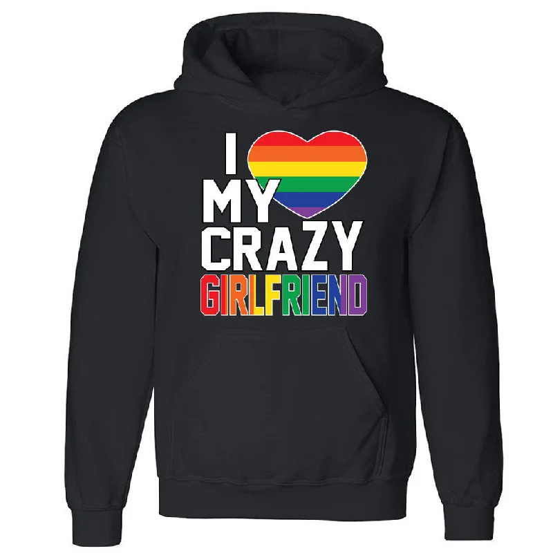 Zexpa Apparelâ„¢ Rainbow I Heart My Crazy Girlfriend Unisex Hoodie Gay Pride Hooded Sweatshirt