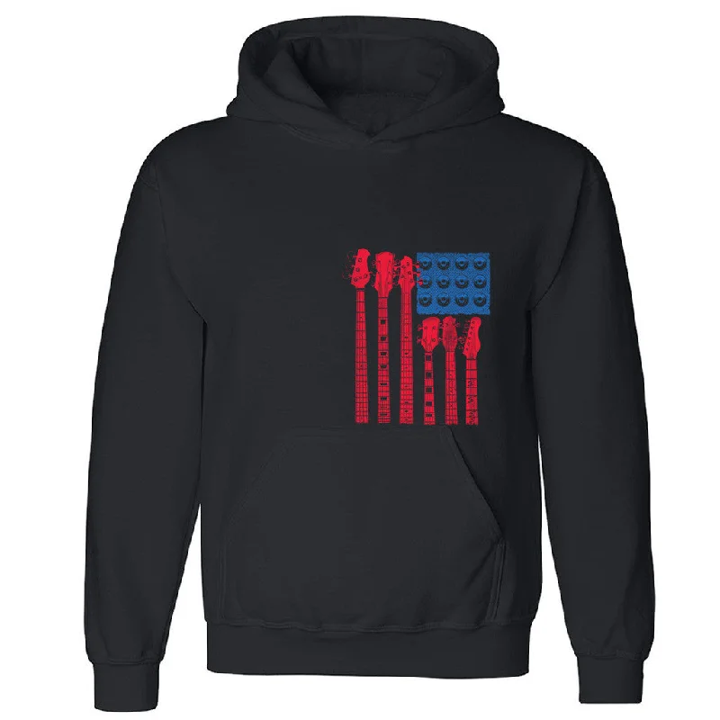 Zexpa Apparelâ„¢ Red White Blues Unisex Hoodie 4th Of July Guitar Handle Music Hooded Sweatshirt