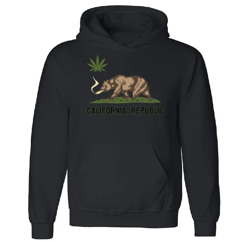 Zexpa Apparelâ„¢ California Bear Weed Joint Unisex Hoodie Dope Weed Smoker Cool Hooded Sweatshirt