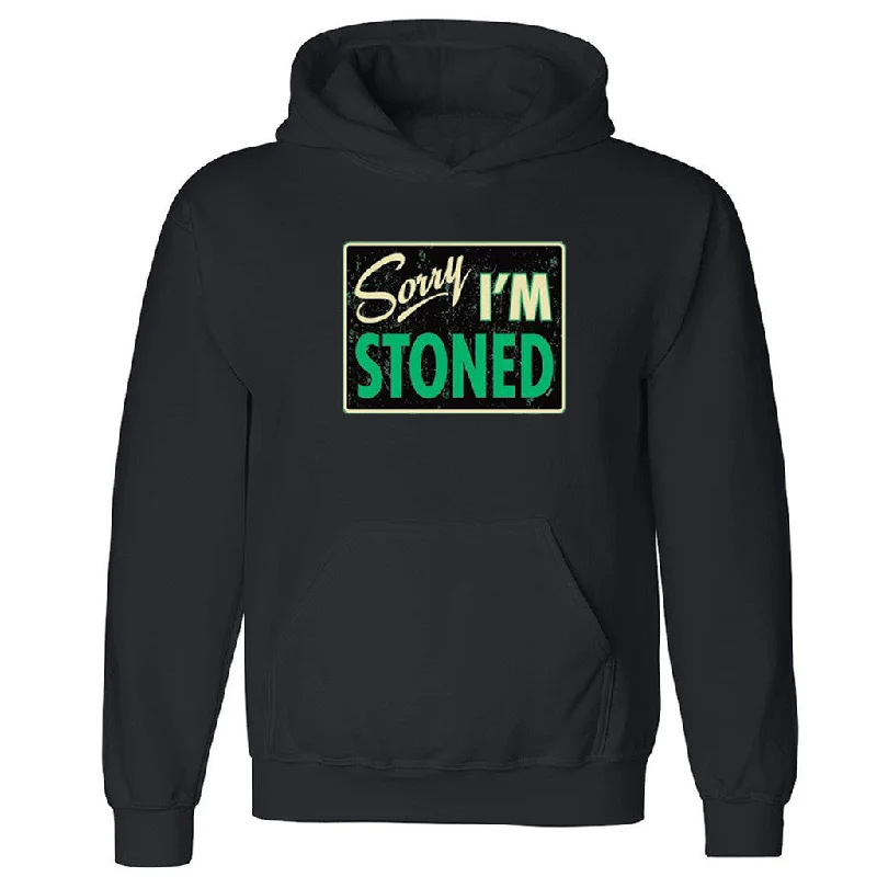 Zexpa Apparelâ„¢ Sorry I'm Stoned Unisex Hoodie Dope Weed Smoker Funny Cool Hooded Sweatshirt