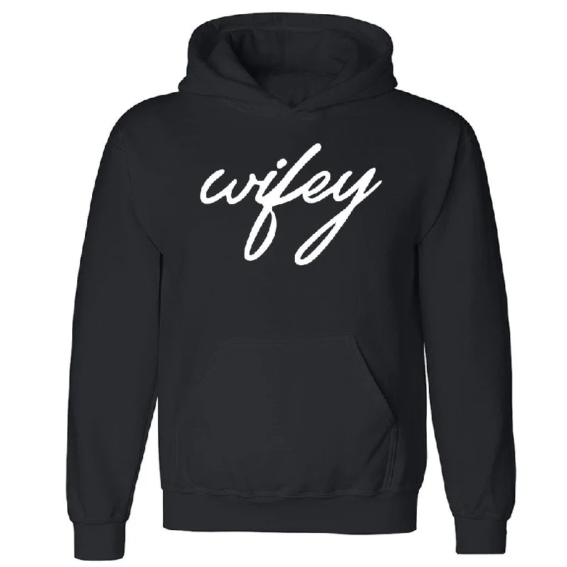 Zexpa Apparelâ„¢ Wifey Couple Matching Unisex Hoodie Anniversary Valentines Day Hooded Sweatshirt