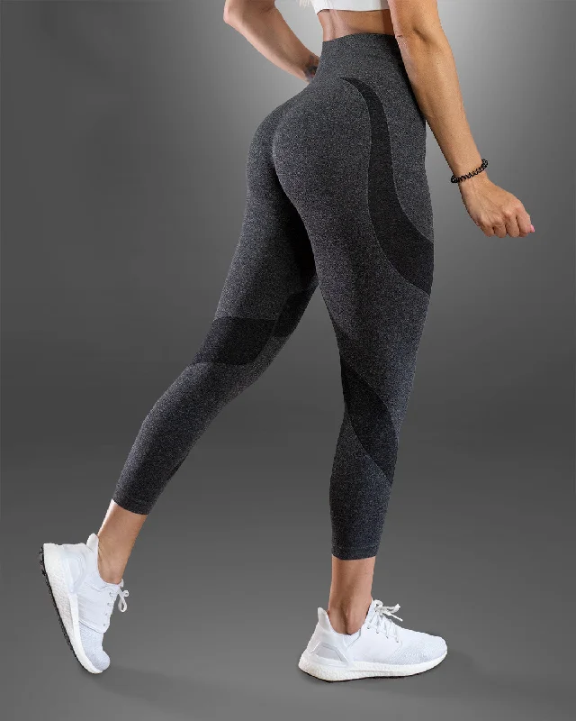 Amore Scrunch Butt Grey Seamless Leggings Comfortable Full-Body Compression Leggings