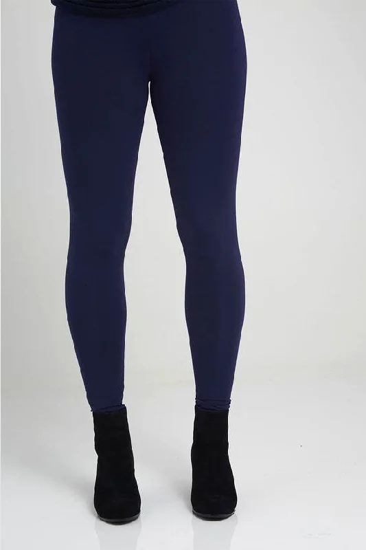 Bamboo Long Leggings - Navy Fashionable Sports Compression Leggings