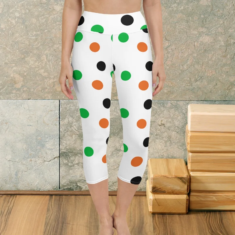 Capri Leggings | Polka Dots Yoga Capri Leggings, lioness-love