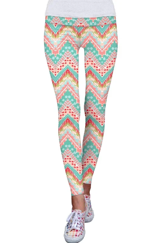 Chevron Please Lucy Printed Performance Leggings - Women