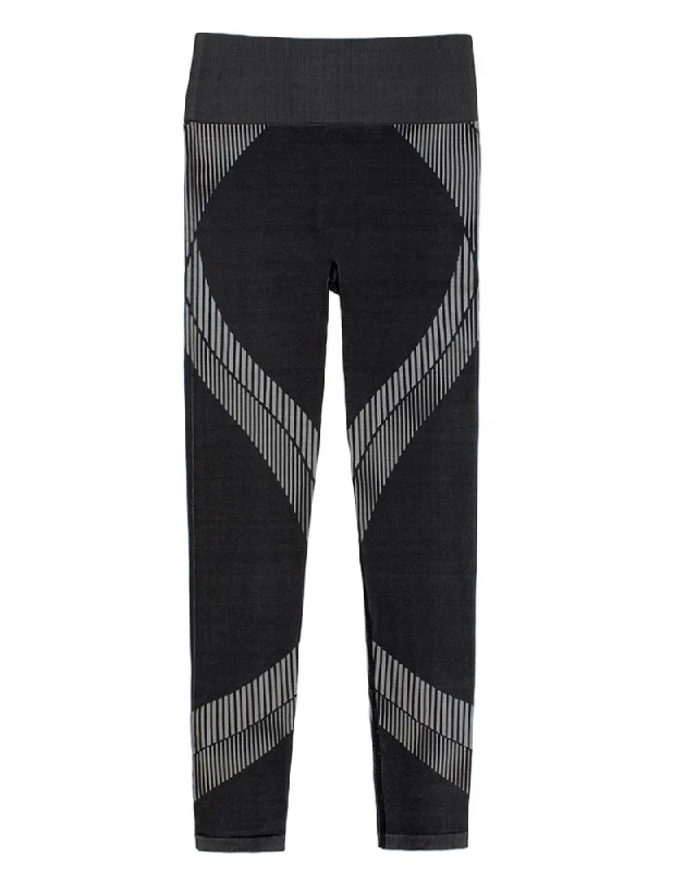 D000914 Black Noho Exercise Knit Leggings Comfortable Athletic Tights