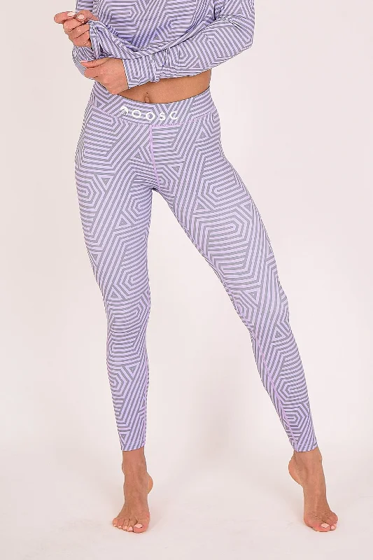 Fall Line Purple & Grey Womens Baselayer Legging Stylish Yoga Leggings