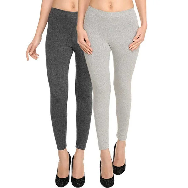 HiFlyers Women Ankle Length Leggings Pack Of 2 Elegant Sheer Leggings