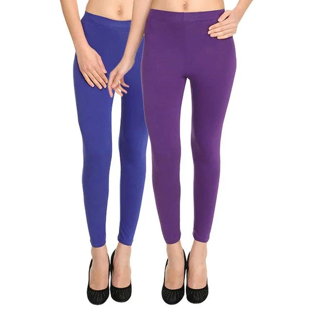 HiFlyers Women Ankle Length Leggings Pack Of 2 Comfortable Bootcut Workout Leggings