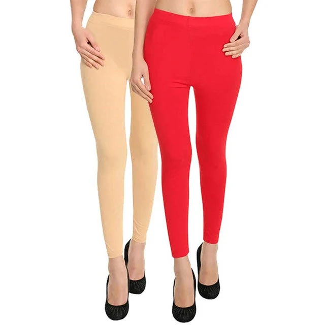 HiFlyers Women Ankle Length Leggings Pack Of 2 Stylish Sporty Performance Leggings