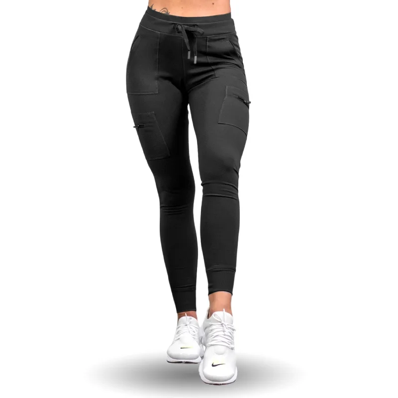 Hybrid Cargo Leggings - Black Comfortable Printed Workout Leggings
