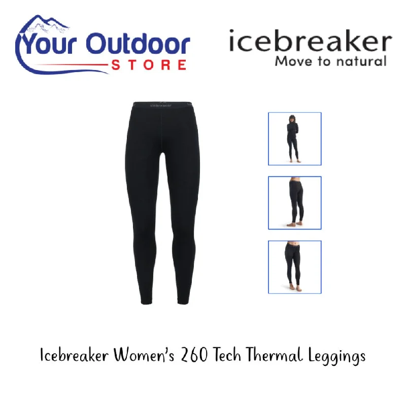 Icebreaker Womens Merino 260 Tech Leggings Trendy Fitness Leggings