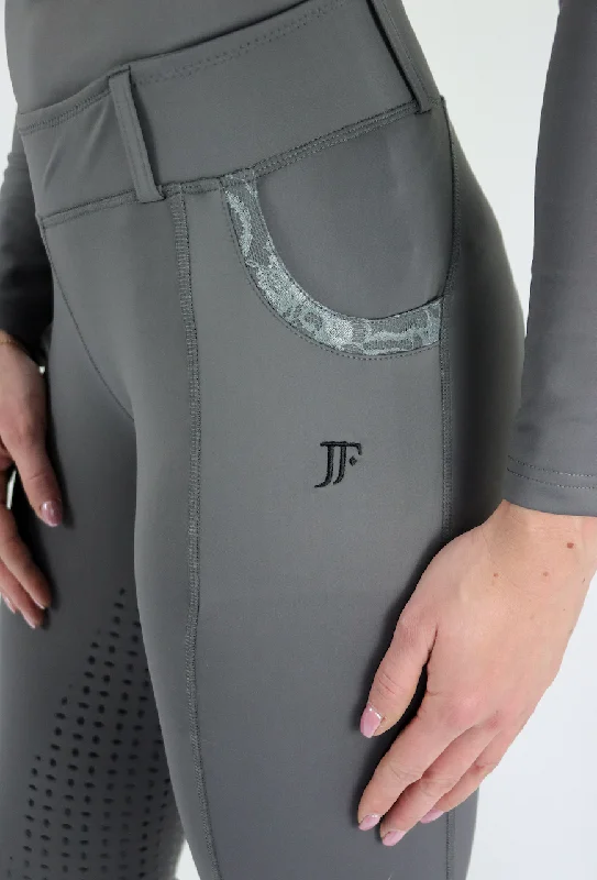 JFE Storm Grey Lace Leggings Fashionable Sports Leggings