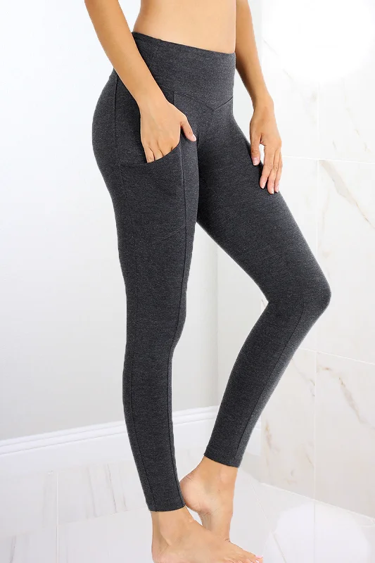 Jules Cotton Leggings | Charcoal Trendy Black Mesh Leggings