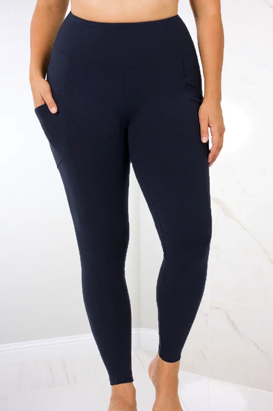 Jules Cotton Leggings | Navy Fashionable Smooth Fit Leggings